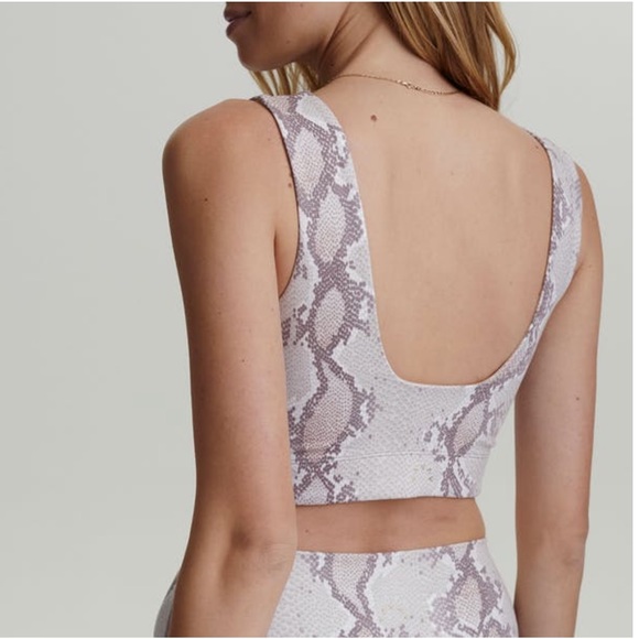 Varley Delta Sports Bra in Champagne Snake - Picture 2 of 7